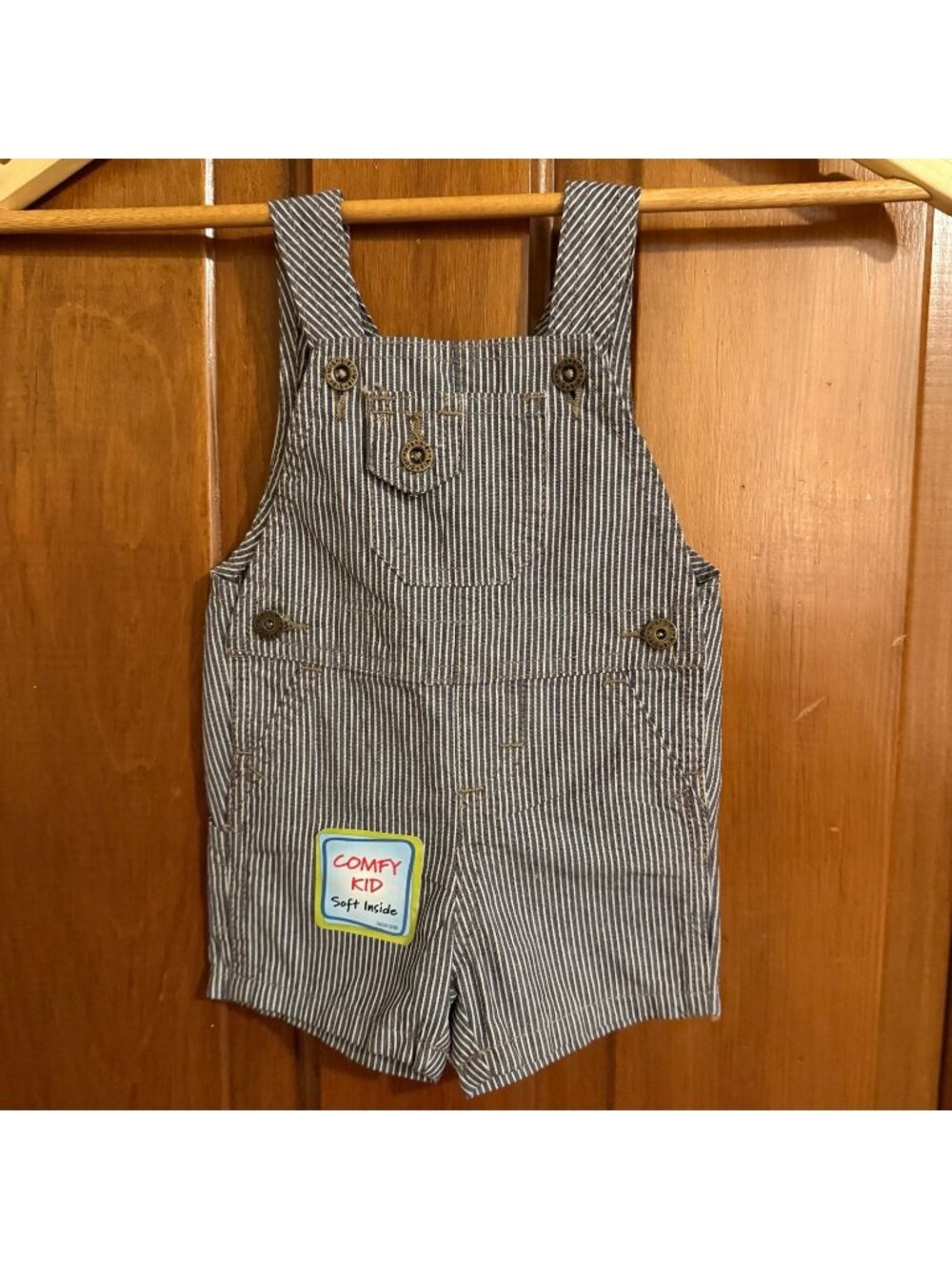 New wrangler baby pin strip overall shorts size 0-3 months